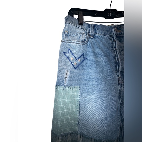 Free People Steinbeck Patched Straight-Leg Jeans size 27 - Picture 8 of 11